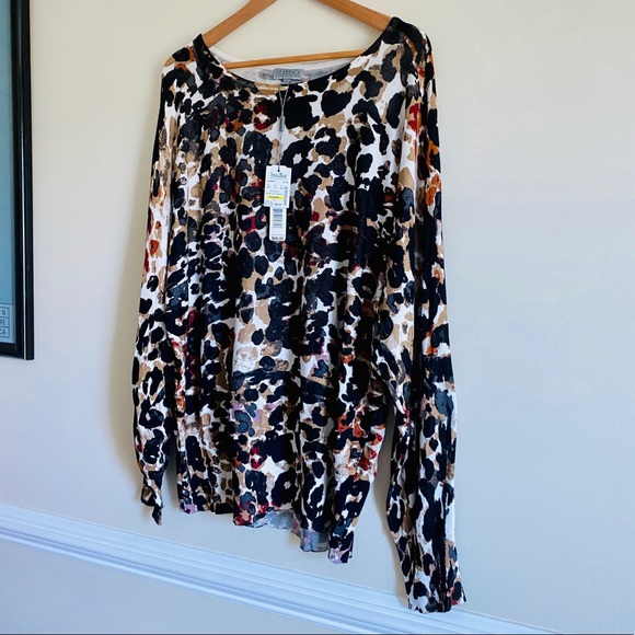 JOSEPH A MULTI COLOR ANIMAL PRINT PULLOVER SWEATER - Picture 3 of 7